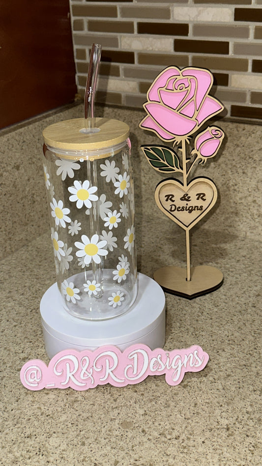 Daisy Summer Glass Cup