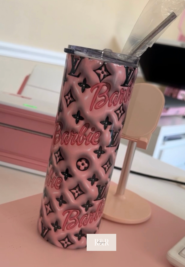 Barbie Tumbler | New 3D Puff Illusion Design | Barbie 3D Sublimated 20oz Tumbler