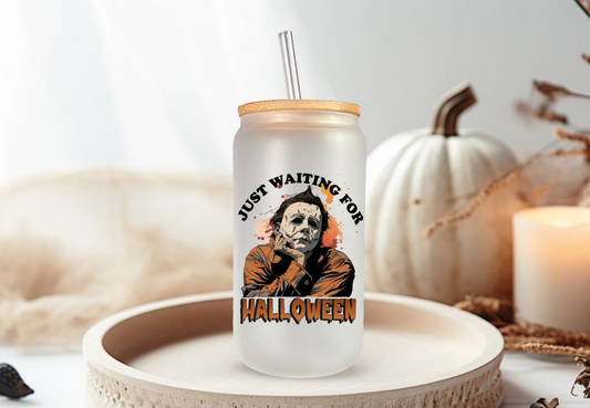 MM Just Waiting For Halloween Glass Cup